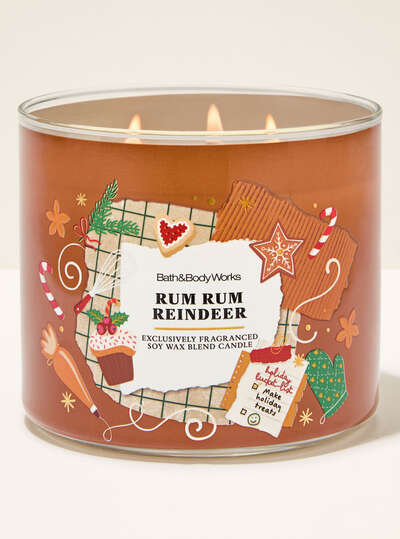 Vela Perfumada Grande Três Pavios Rum Rum Reindeer Bath & Body Works