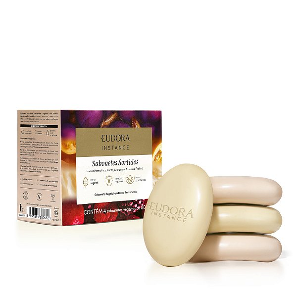 Sabonete Vegetal em Barra Perfumado Instance Sortidos 4x80g