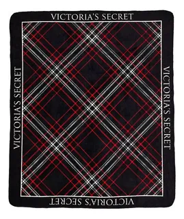 Manta Tartan Preto e Vermelho Victoria's Secret