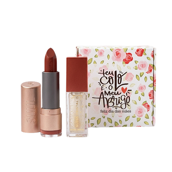 Presente Mães: Gloss Crystal Moon Stone + Batom Hidratante + Caixa Presenteável