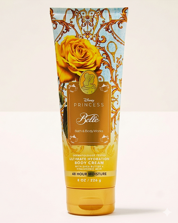 Body Cream Hidratante Corporal Belle Princess Disney Bath & Body Works 226g - Edição Limitada