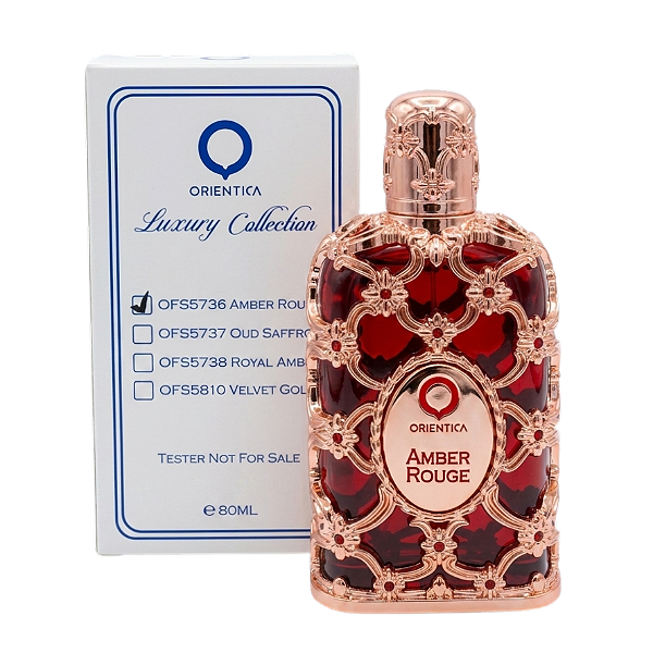 Caixa Tester Amber Rouge Orientica Eau de Parfum - Perfume Árabe Unissex 80ml