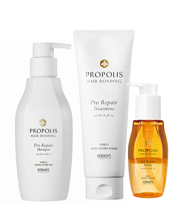 Kit Kerasys Propolis Hair Bonding: Shampoo 450ml + Tratamento 250ml + Serum 100ml