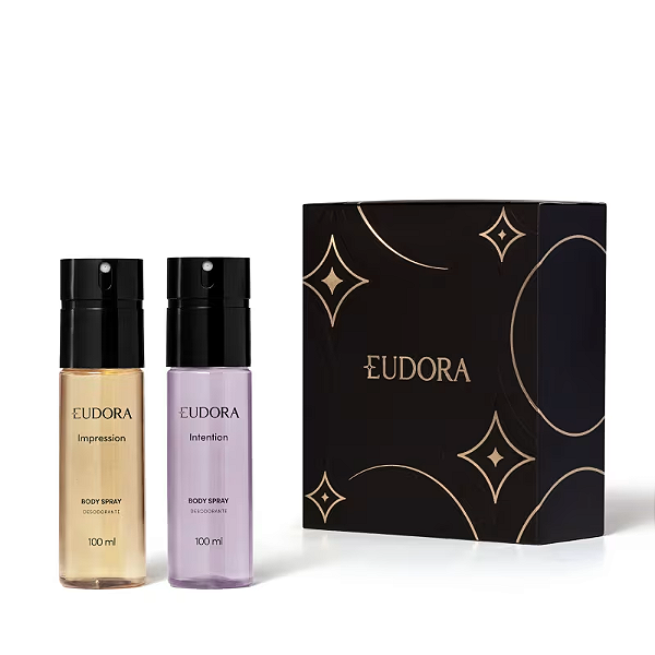 Kit Duo Body Spray Eudora: Body Spray Impression 100ml + Body Spray Intention 100ml