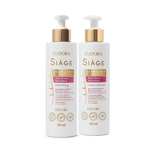 Combo Siàge Dermo Hair Antiqueda: Shampoo 300ml + Condicionador 280ml