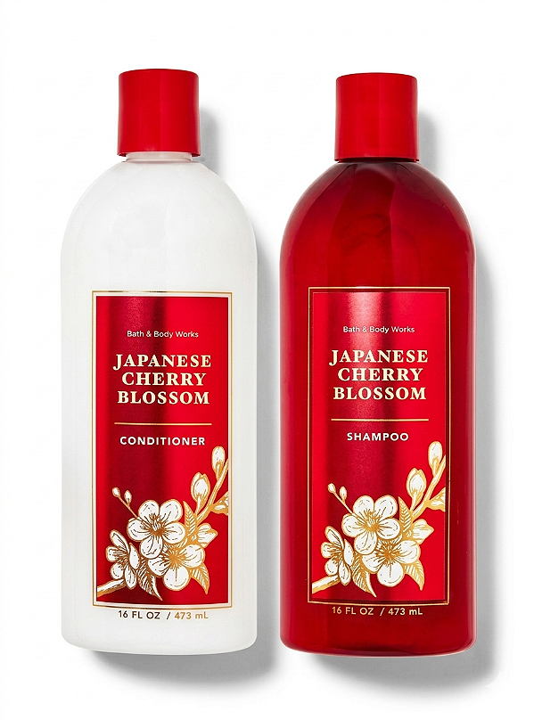 Combo Japanese Cherry Blossom Bath & Body Works: Shampoo 473ml + Condicionador 473ml