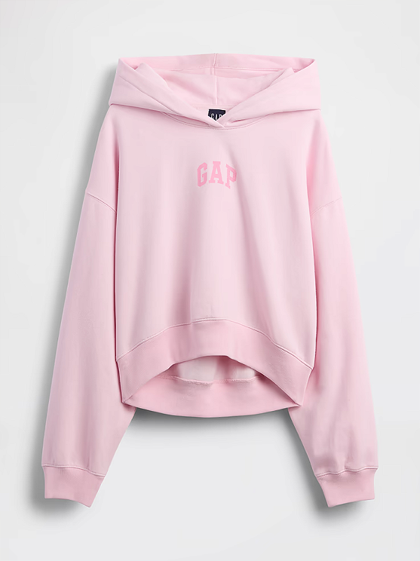 Moletom Cropped Relaxed Mini-Logo Primrose Pink GAP Tamanho: P