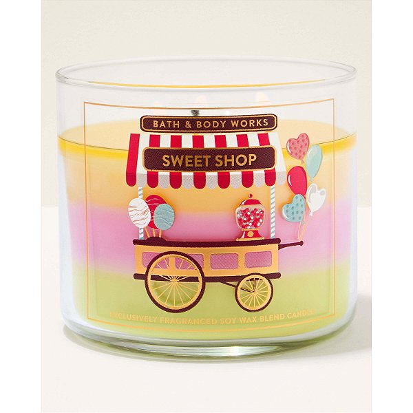 Vela Perfumada Grande Três Pavios Sweet Shop Bath & Body Works