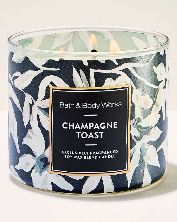 Vela Perfumada Grande Três Pavios Champagne Toast Bath & Body Works
