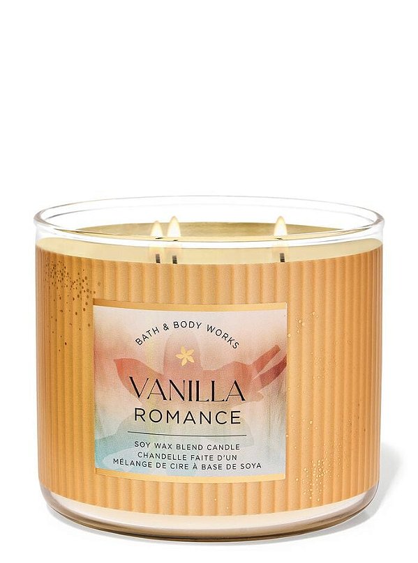 Vela Perfumada Grande Três Pavios Vanilla Romance Bath & Body Works