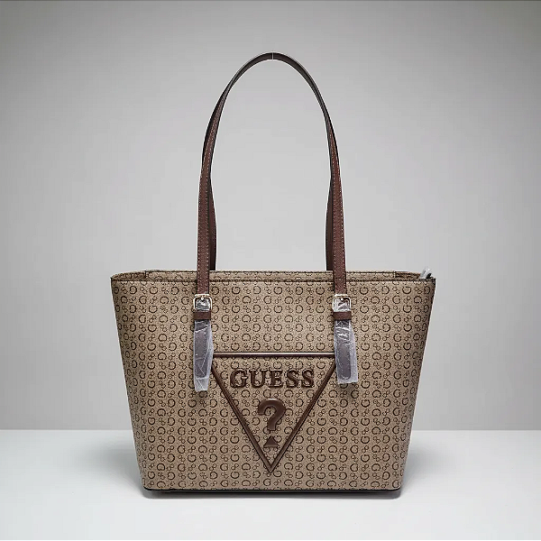 Bolsa Guess Tote Monograma Alça regulável - Café