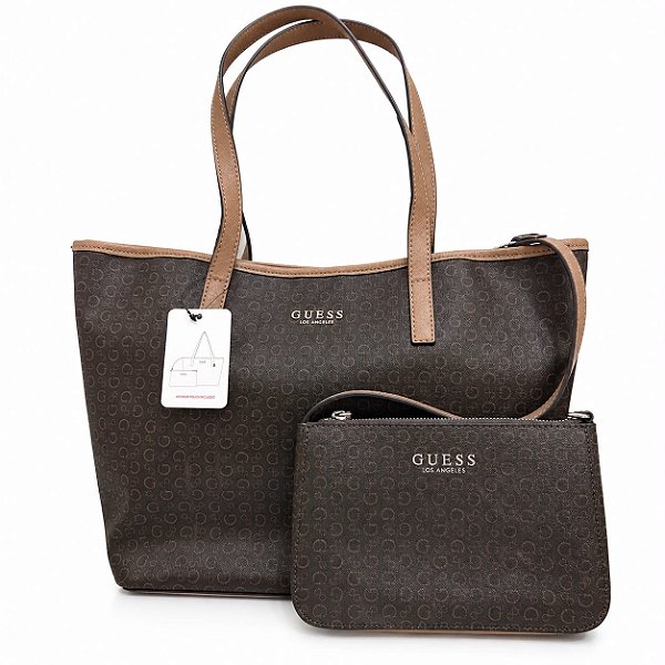 Bolsa Guess Keira Tote Bag - Marrom 2 em 1