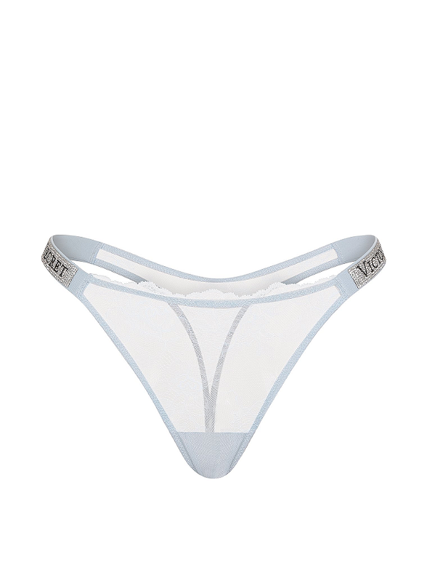 Calcinha Shine Strap Lace Thong Panty Victoria’s Secret - Branca Tamanho: P