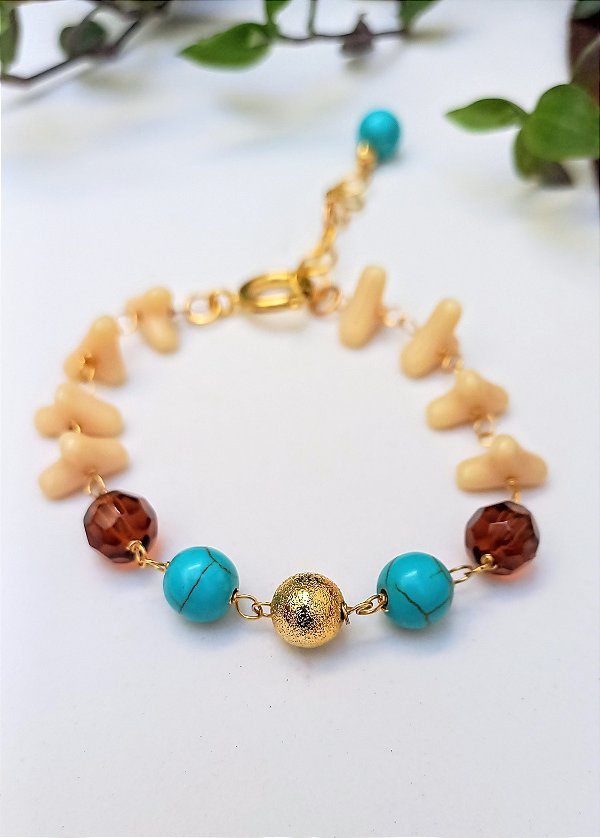 Pulseira Turquesa Galhos.