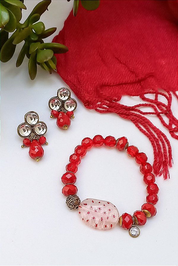 Pulseira Cristais Murano Floral.
