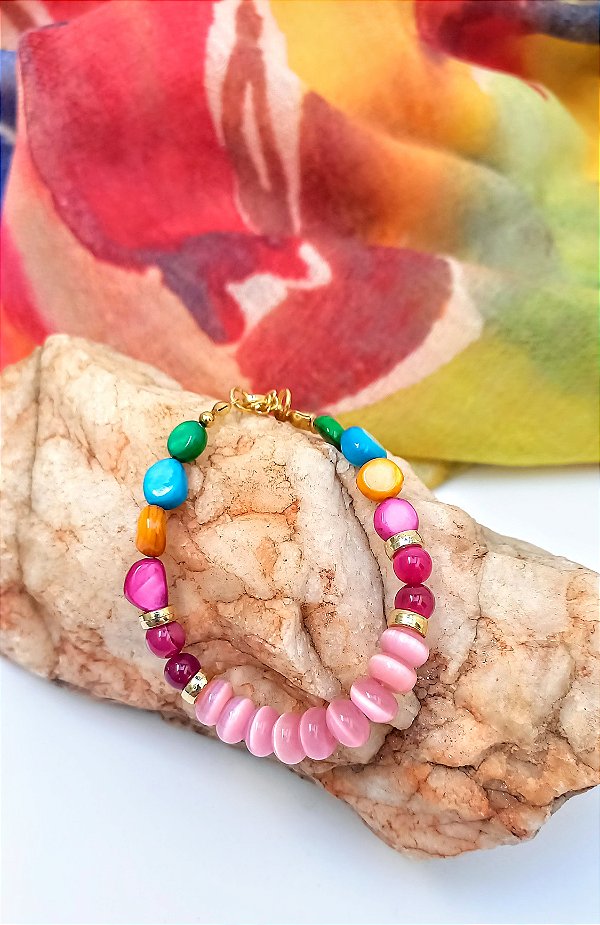 Pulseira Pink Arco Iris.