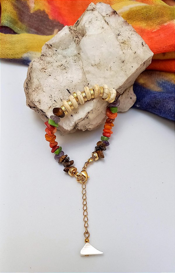 Pulseira Howlita Cascalhos.
