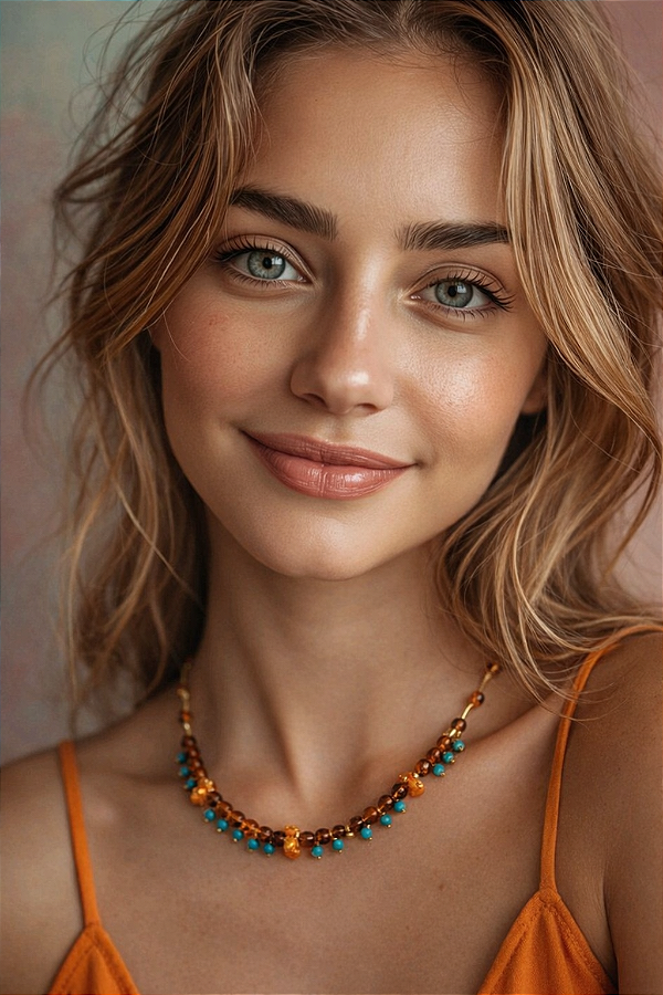 Colar Curto Sol de Outono.