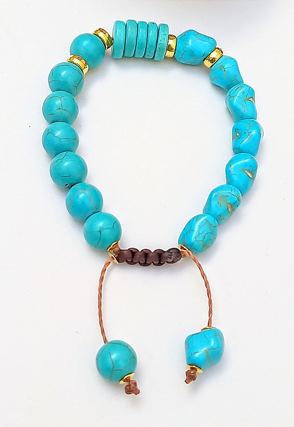 Pulseira Howlita Turquesa.