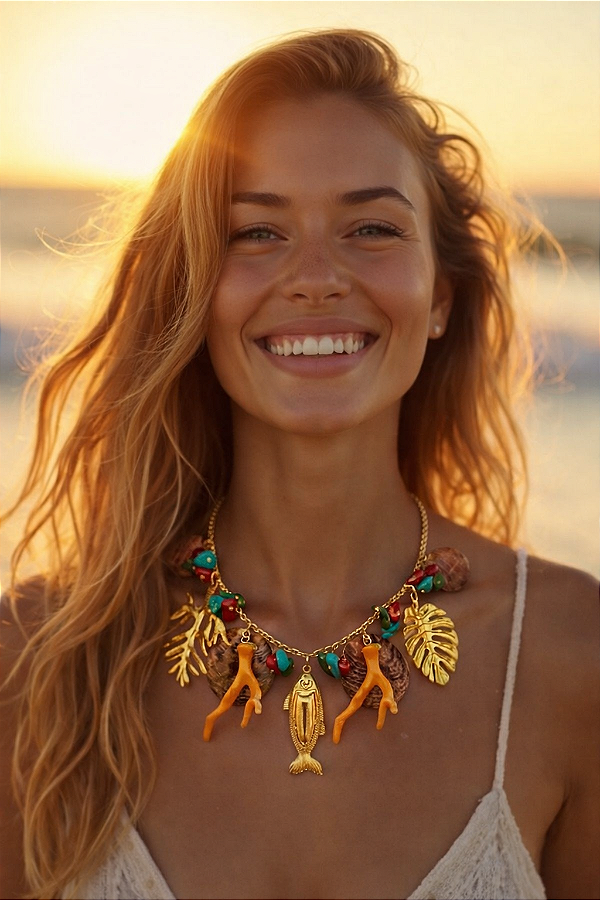 Colar Curto Mar Badulaques.