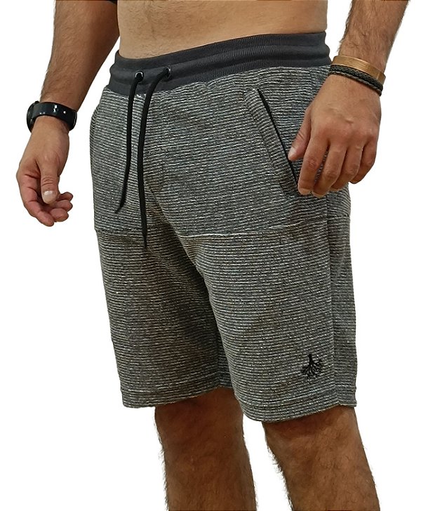 Bermuda Masculina Moletom Cinza Alba (curta)