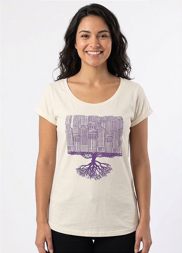 Camiseta Feminina Offwhite Enclosed