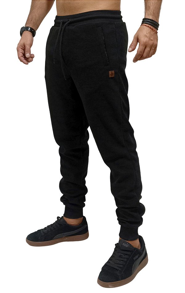 Calça Masculina Moletom Preto Blackout