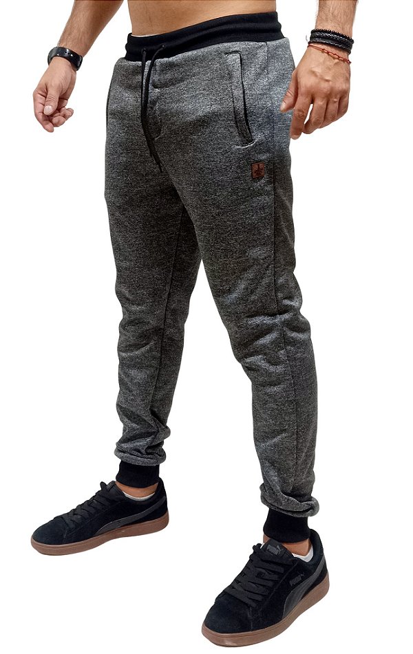 Calça Masculina Moletom Cinza Stone
