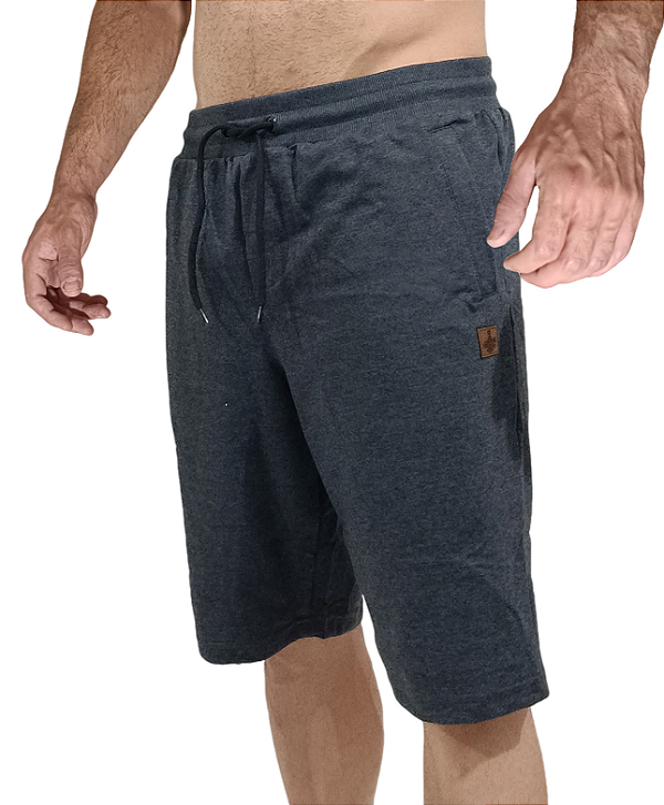 Bermuda Masculina Moletom Cinza Coal