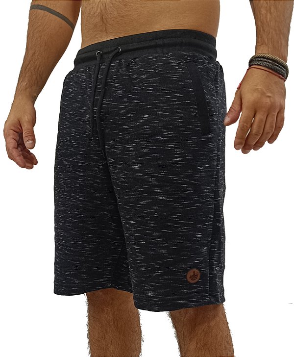 Bermuda Moletom Masculino Preto Risk