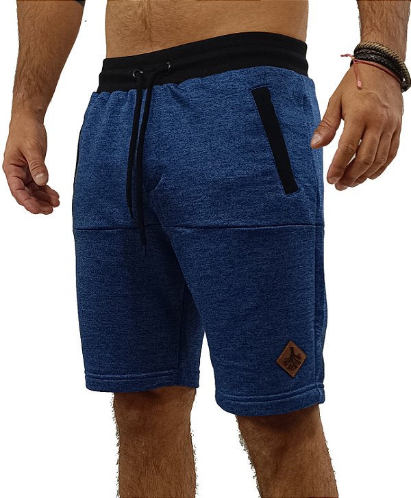 Bermuda Masculina Moletom Azul Nívea