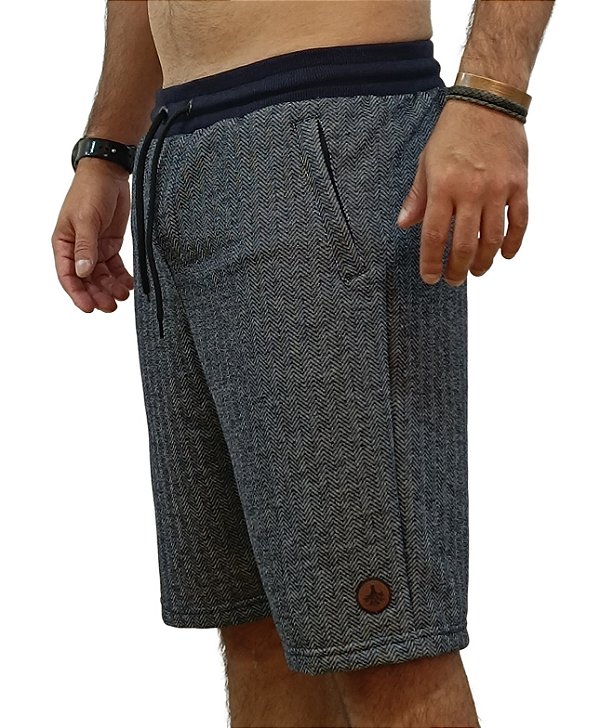 Bermuda Masculina Moletom Cinza Zick (comprida)