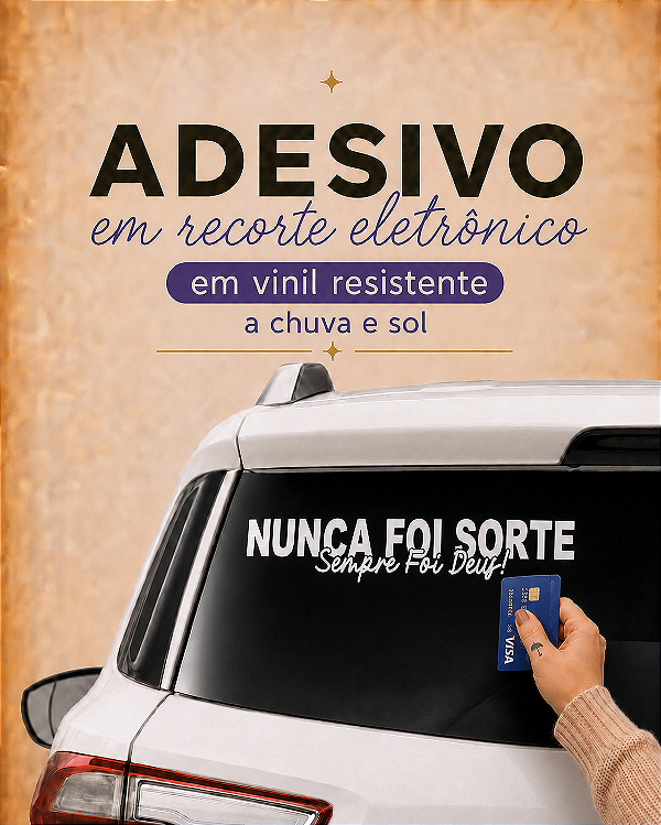 Adesivo para vidro de carro - Tamanho Padrão 60cm