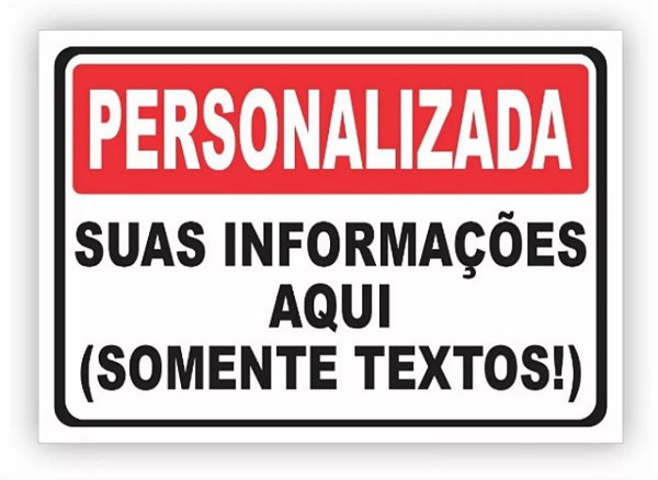 Placa personalizada PVC