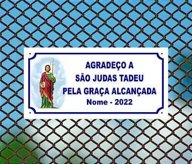 Placa de agradecimento - PVC