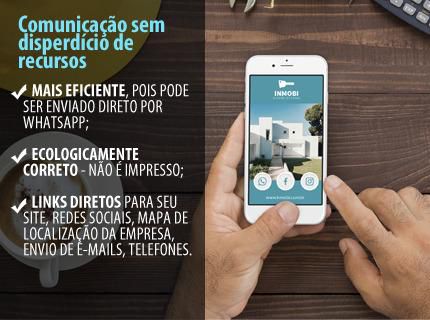 Cartões de visita virtuais com ícones clicáveis