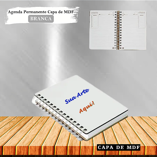 Agenda Diária Permanente com Capa de MDF Personalizada