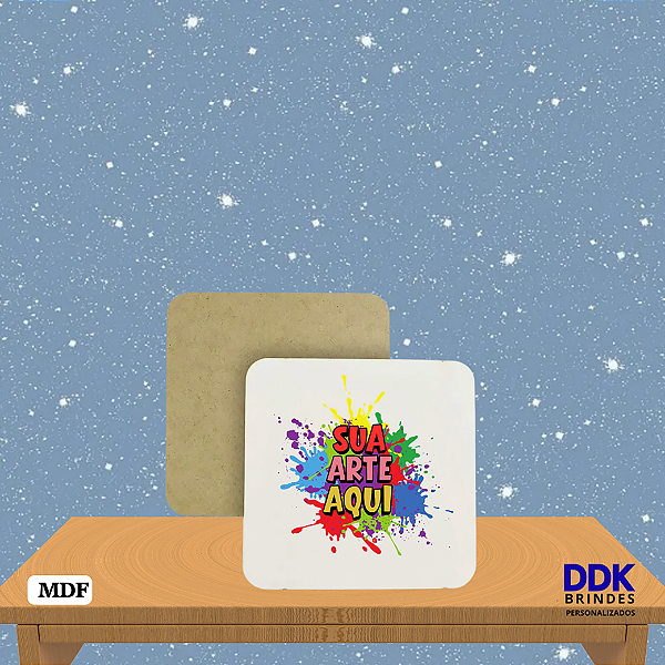 Porta Copos Personalizado Quadrado de MDF kit com 05 Unidades