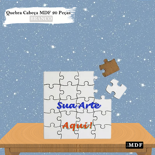 Quebra Cabeça Personalizado, em MDF 20 peças