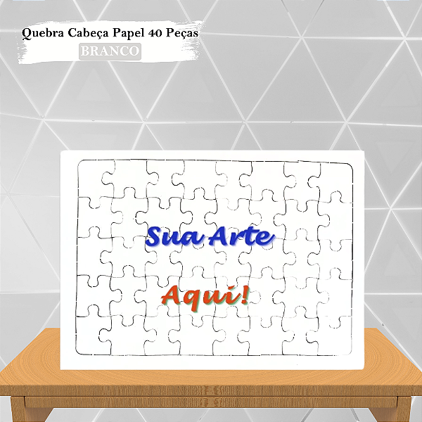 Quebra Cabeça Personalizado em Papel 40 peças - 05 Unidades