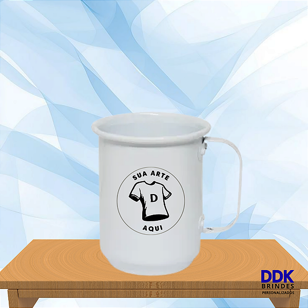 Caneca de Alumínio Branco Personalizada 600ml