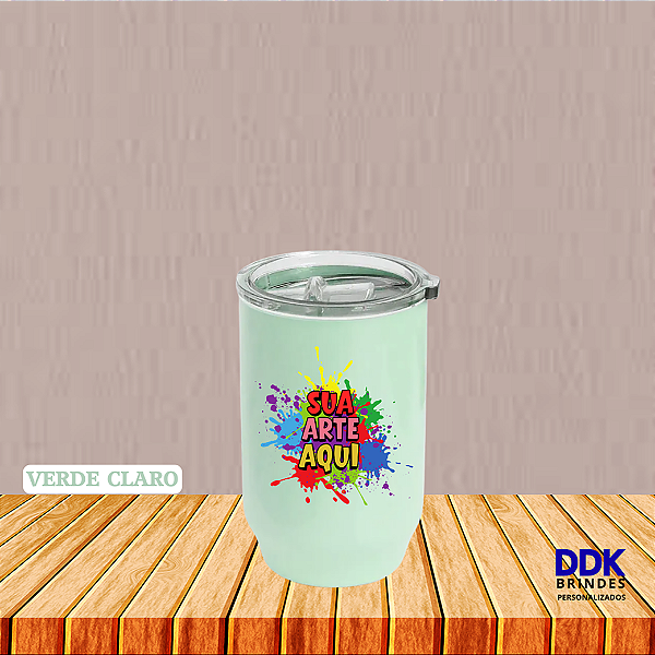 Copo Polímero (Plástico) Personalizado 450 ml Tampa Cristal