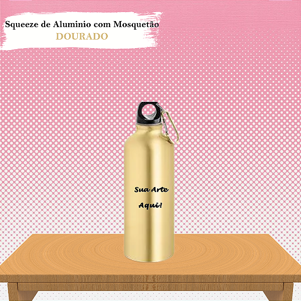 Squeeze Personalizado Alumínio c/Mosquetão 500ml