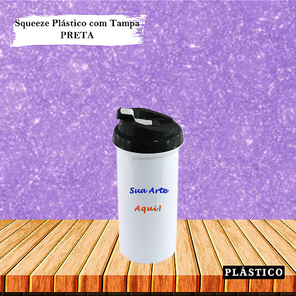 Squeeze Personalizado Branco com Tampa (Polímero) 475ml (Div.Cores)