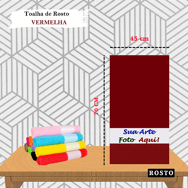 Toalha de Rosto Personalizada (Div. Cores)