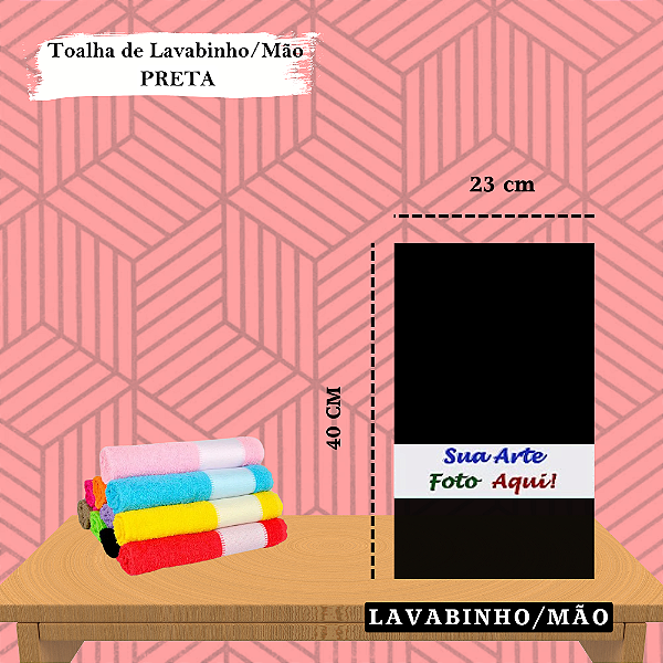 Toalha de Mão (Lavabinho) Personalizada (Div. Cores)