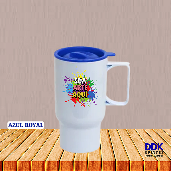 Caneca Personalizada Polímero (Plástico) 500ml Veicular com Tampa