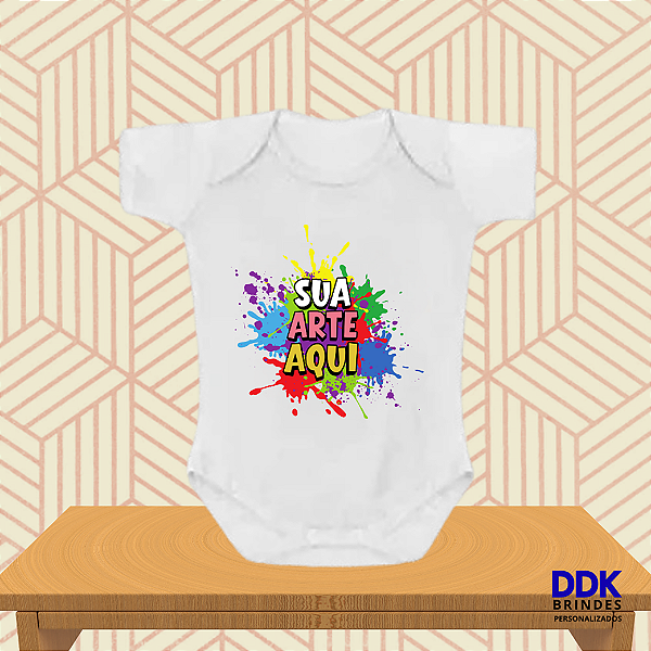 Body Bebê Branco Manga Curta Personalizado