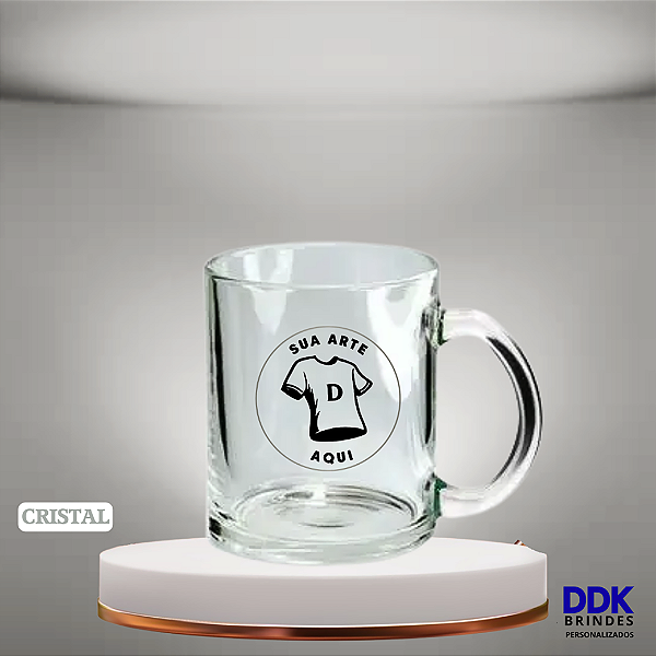 Caneca de Vidro Cristal Personalizada 325ml