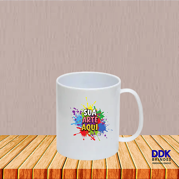 Caneca Personalizada Polímero (Plàstico) 325ml Branca